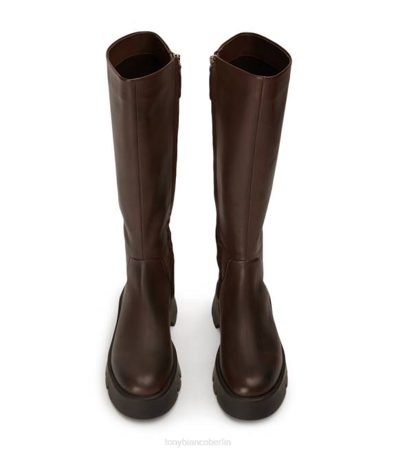 kniehohe Stiefel| de Tony Bianco Frauen Rage-Kalbsstiefel Schokolade Como 4624421